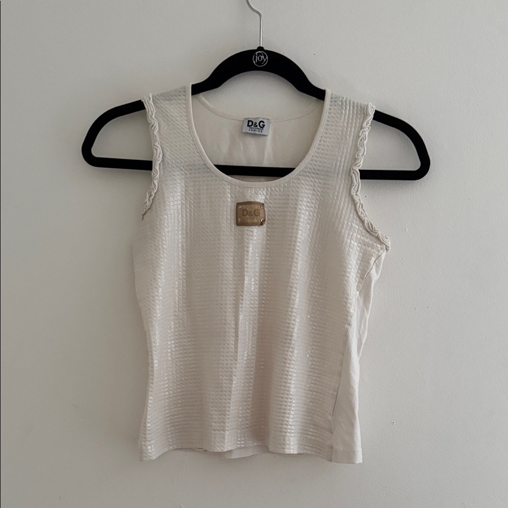 D&G Women's Elegant White Tank Top